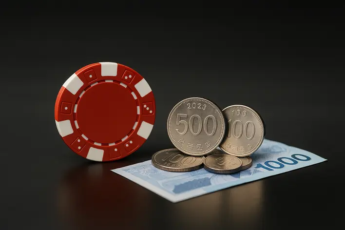 To visually represent the concept of a low minimum bet, showing that players can start with a very small amount of Korean Won.