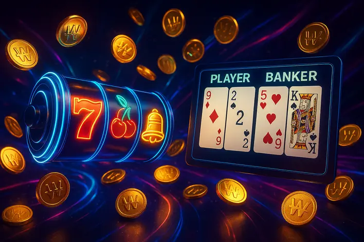 To showcase the main games available—slots and baccarat—which can be played using Korean Won, as mentioned in the final section of the article.