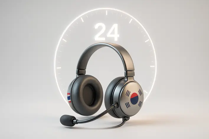 To illustrate the 24/7 bilingual (Thai-Korean) customer support, emphasizing reliability and accessibility.