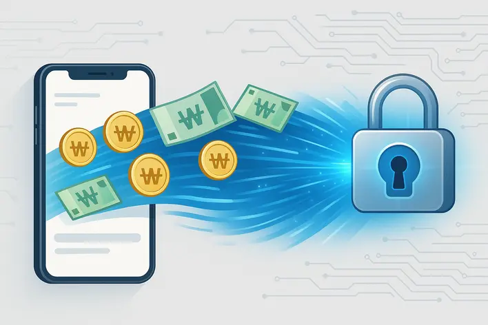 To visually represent the key feature of a fast, automated deposit and withdrawal system using Korean Won, as highlighted in the article.