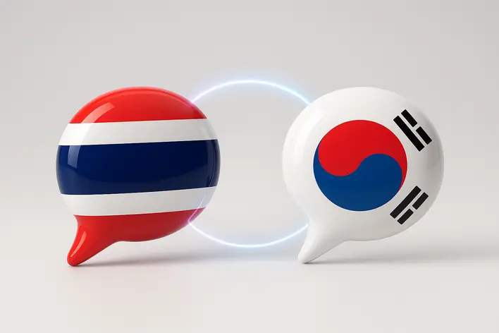 To visually represent the bilingual (Thai-Korean) support team, highlighting the ability to communicate without language barriers.