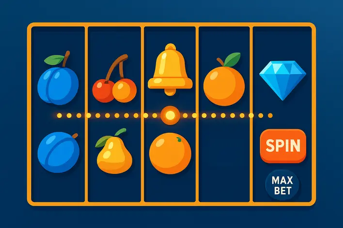 To visually explain the fundamental components of an online slot game, such as reels, symbols, and paylines, for beginners.