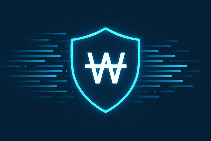 To visually represent the concept of secure, fast, and reliable financial transactions using the local Korean Won currency for online gaming.