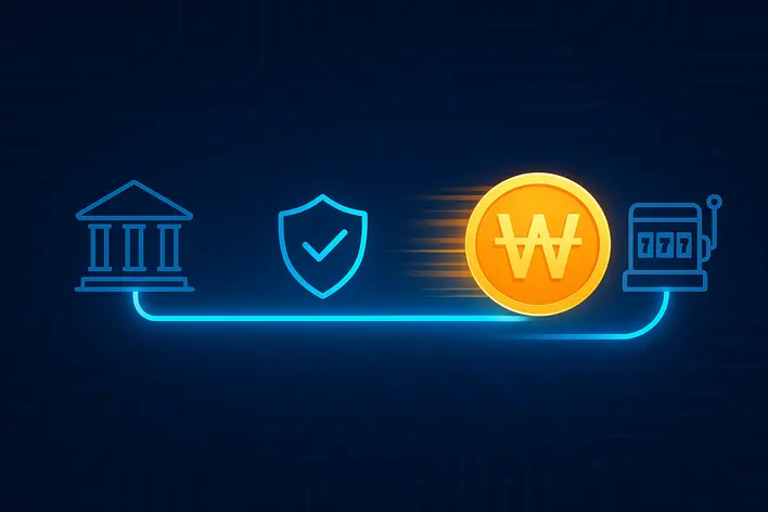 To create a conceptual image representing the fast, secure, and automated system for depositing and withdrawing Korean Won.