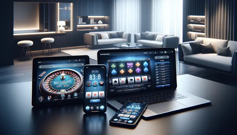 To illustrate the convenience and accessibility of playing on multiple devices (phone, tablet, laptop) from anywhere, as highlighted in the 'advantages' section.