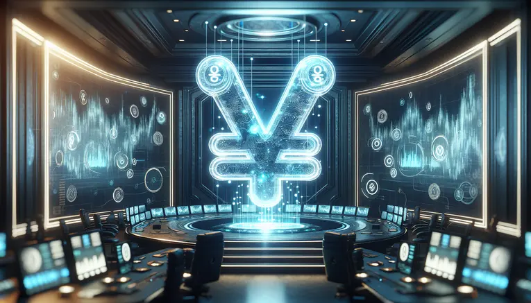 A glowing holographic South Korean Won symbol in a futuristic digital setting, representing a complete guide to Won currency betting websites for Thais in Korea.