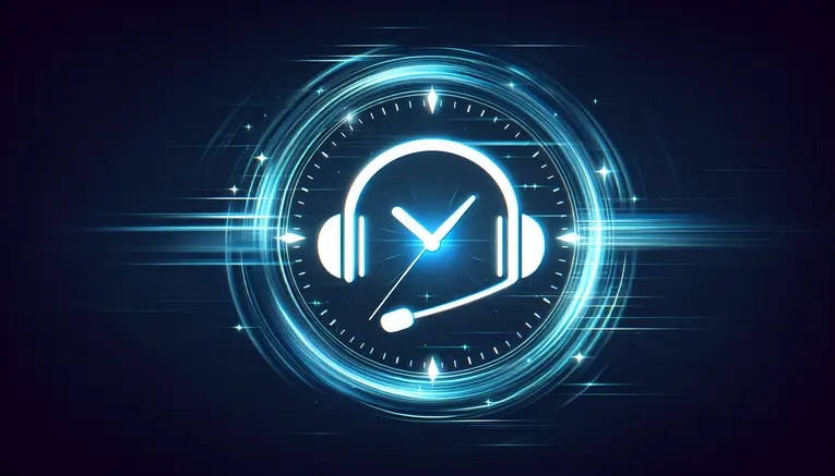 To visualize the concept of professional, 24/7 customer support and fast, automated transactions, which are key indicators of a credible service.