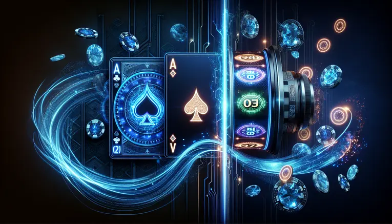 An exciting digital art piece showcasing the variety of games like Baccarat and Slots available to play with South Korean Won.