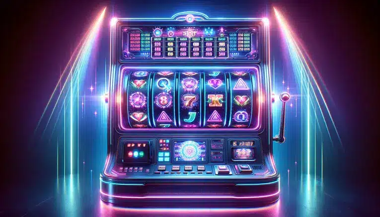 To illustrate the excitement, color, and luck-based fun of slot machines, as described in the article.