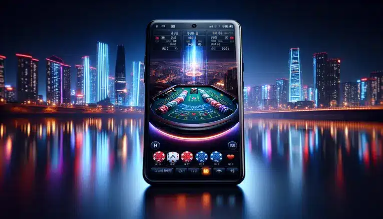 To illustrate the convenience and accessibility of playing Baccarat on a smartphone, connecting the game to the modern Korean environment.