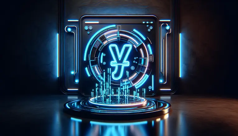 A futuristic digital interface showing abstract slot machine reels and glowing Korean Won symbols, representing a secure and modern online slot website in Korea.