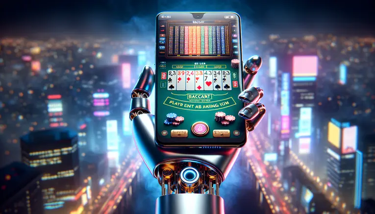 To illustrate the convenience and modern interface of playing Baccarat online, specifically on a mobile device, which is central to the 'how-to' section.