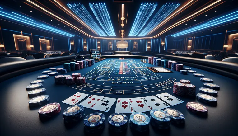 An elegant Korean baccarat table with playing cards and casino chips, representing a complete guide for beginners.