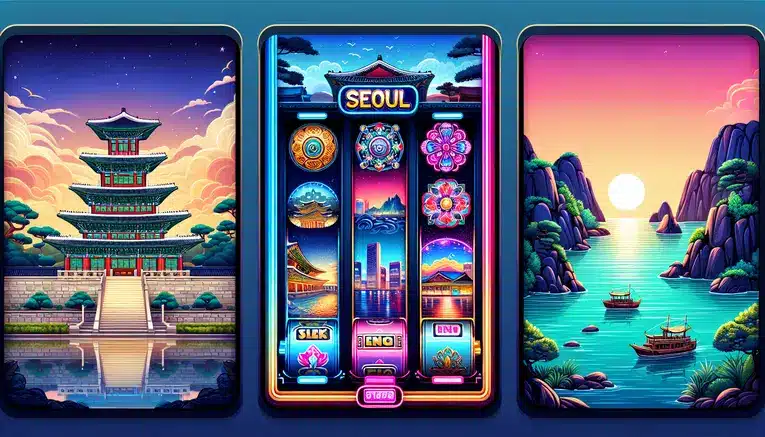 To showcase the variety of Korean-themed slot games mentioned in the article, such as those based on palaces, nightlife, and landmarks.
