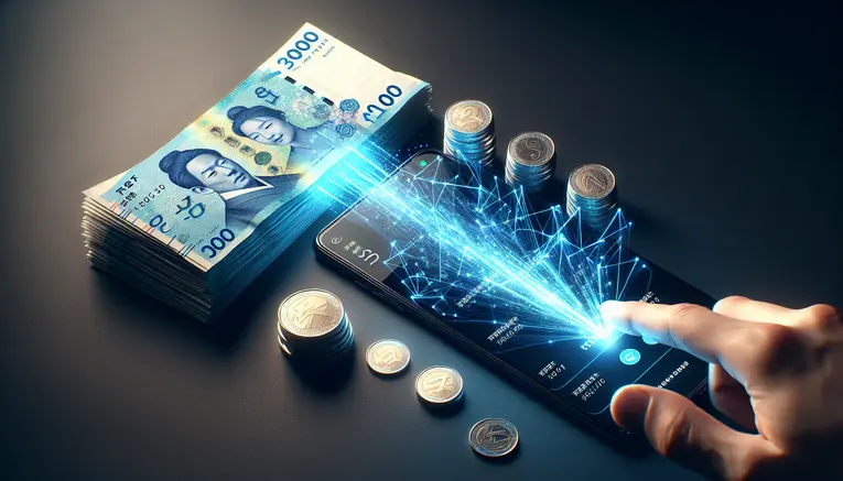 To visually represent Step 3, highlighting the key feature of being able to deposit Korean Won (KRW) directly into the gaming system.