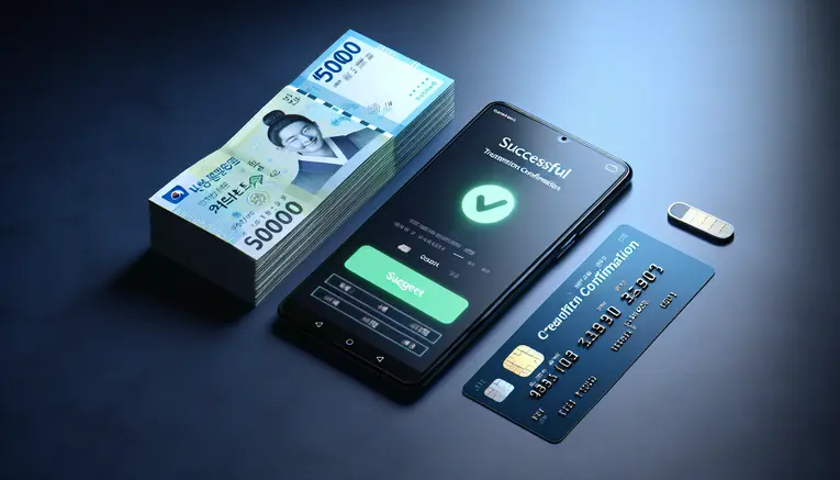 To visually represent the concept of easy, fast, and secure financial transactions in Korean Won (KRW) for playing the online lottery, building user trust.