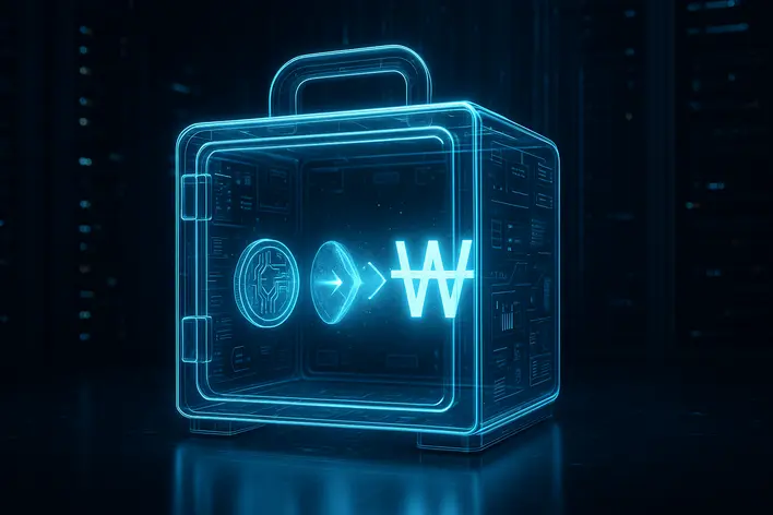 A futuristic digital vault symbolizing the secure and reliable real-money payouts from the UFA Korea 999 online platform for Thai players in Korea.